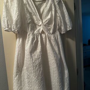 Maternity white dress perfect for baby shower